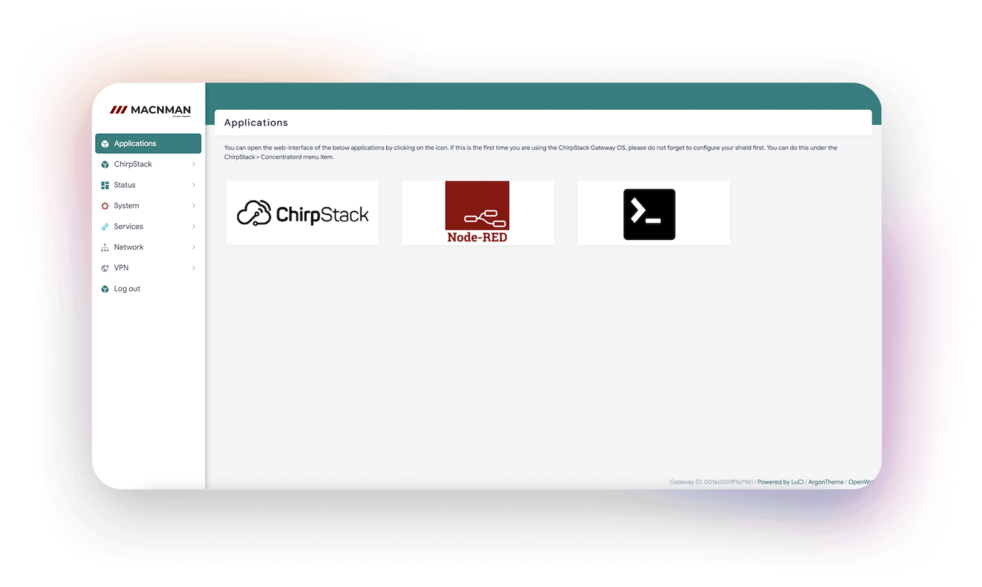 Built-In ChirpStack Network Server & Node-RED Dashboard