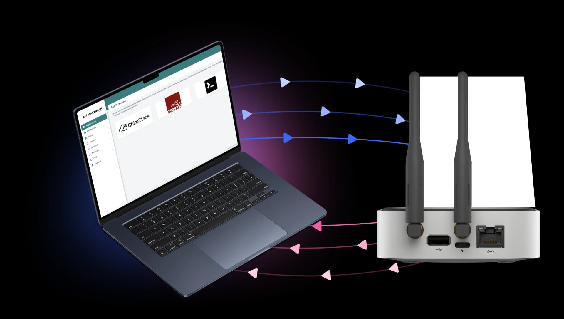 Macnman's Setu-X1 is Easy to Configure LoRaWAN® Gateway for Super Fast Deployment long life industrial IoT device illustration