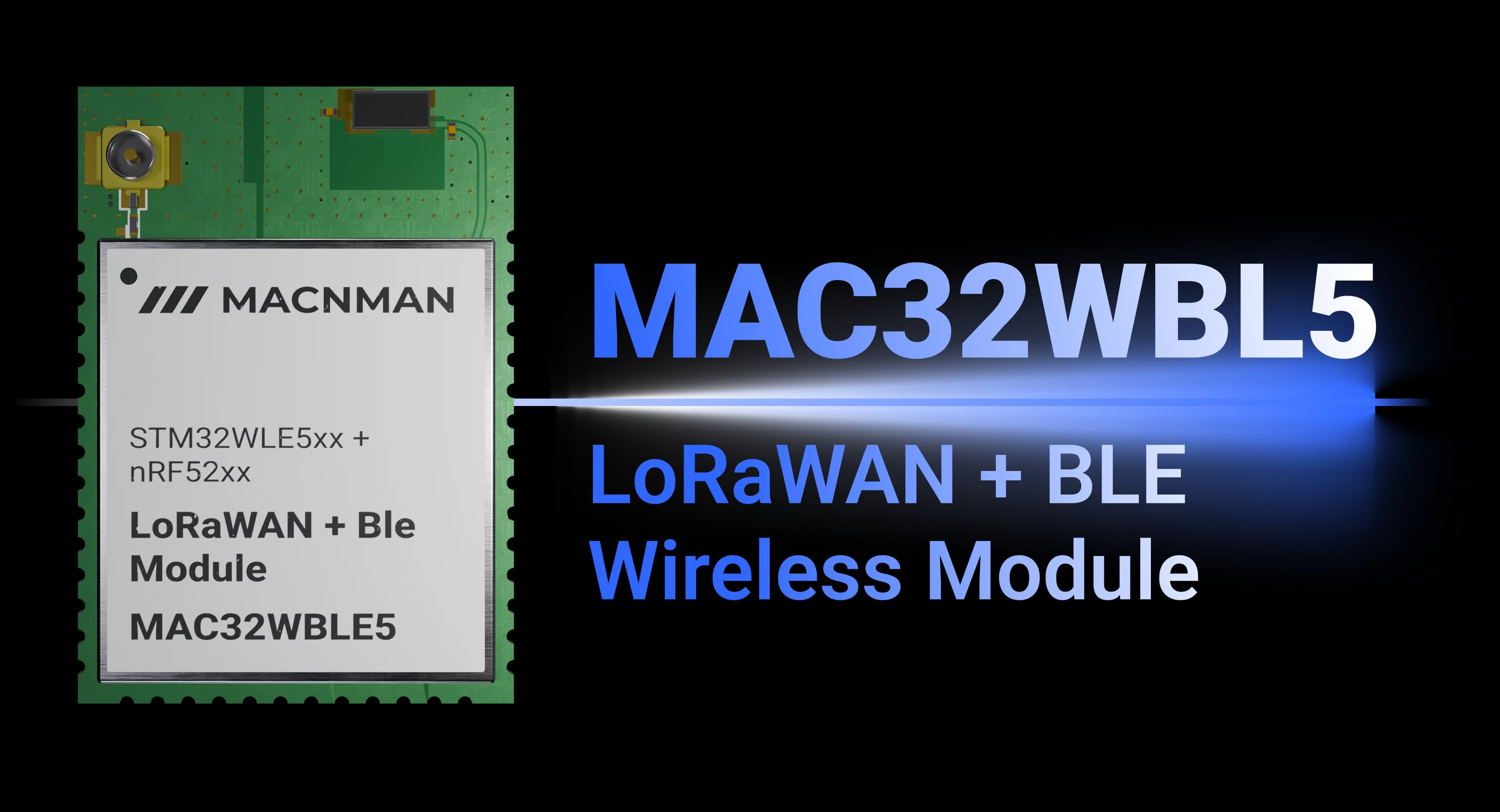 Dual-Protocol LoRaWAN<span class='inline text-[20px]'>®</span>+ BLE IoT Module MacSet industrial IoT controller