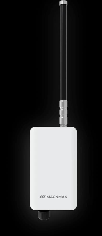 LoRaWAN parking sensor transmitting real-time vehicle occupancy data to gateway and cloud server