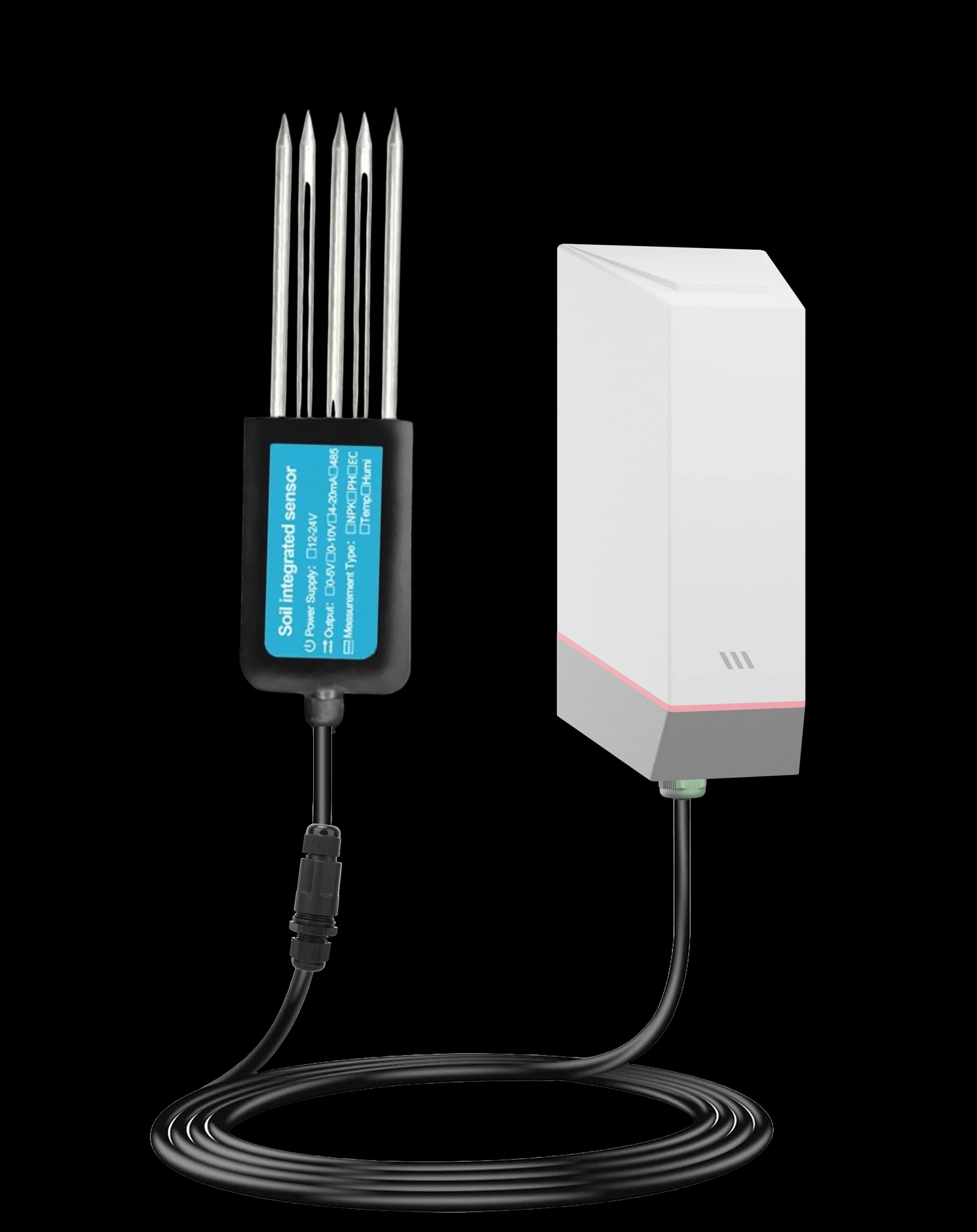 Stainless-steel 7-in-1 soil probe for permanent burial
