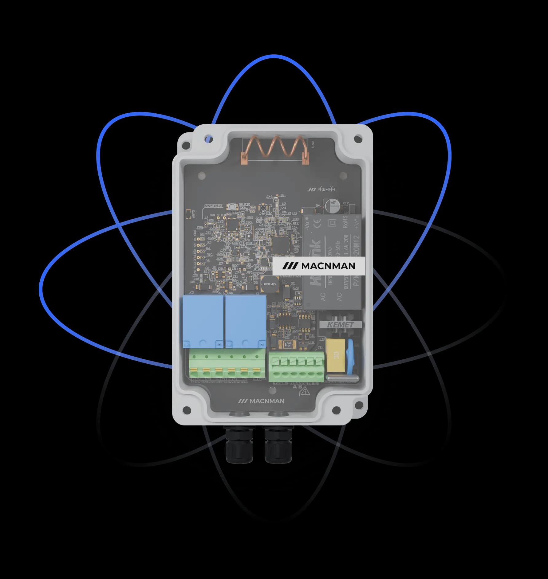 MacSync Analog-to-LoRaWAN Datalogger data flow diagram showing sensor inputs