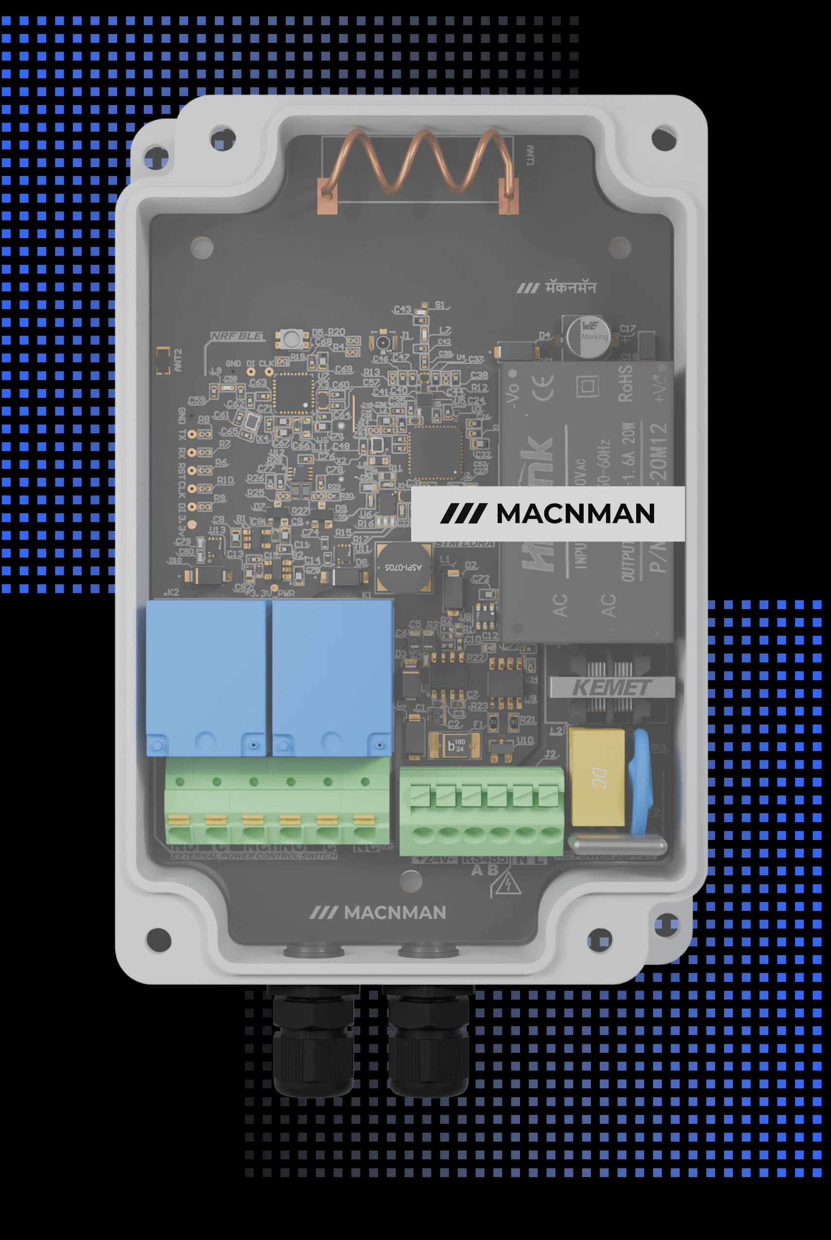 MacSet X1 industrial LoRaWAN controller specs with I/O and connectivity details