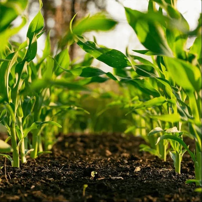 Crop rows monitored by a Wi-Fi 7-in-1 soil sensor
