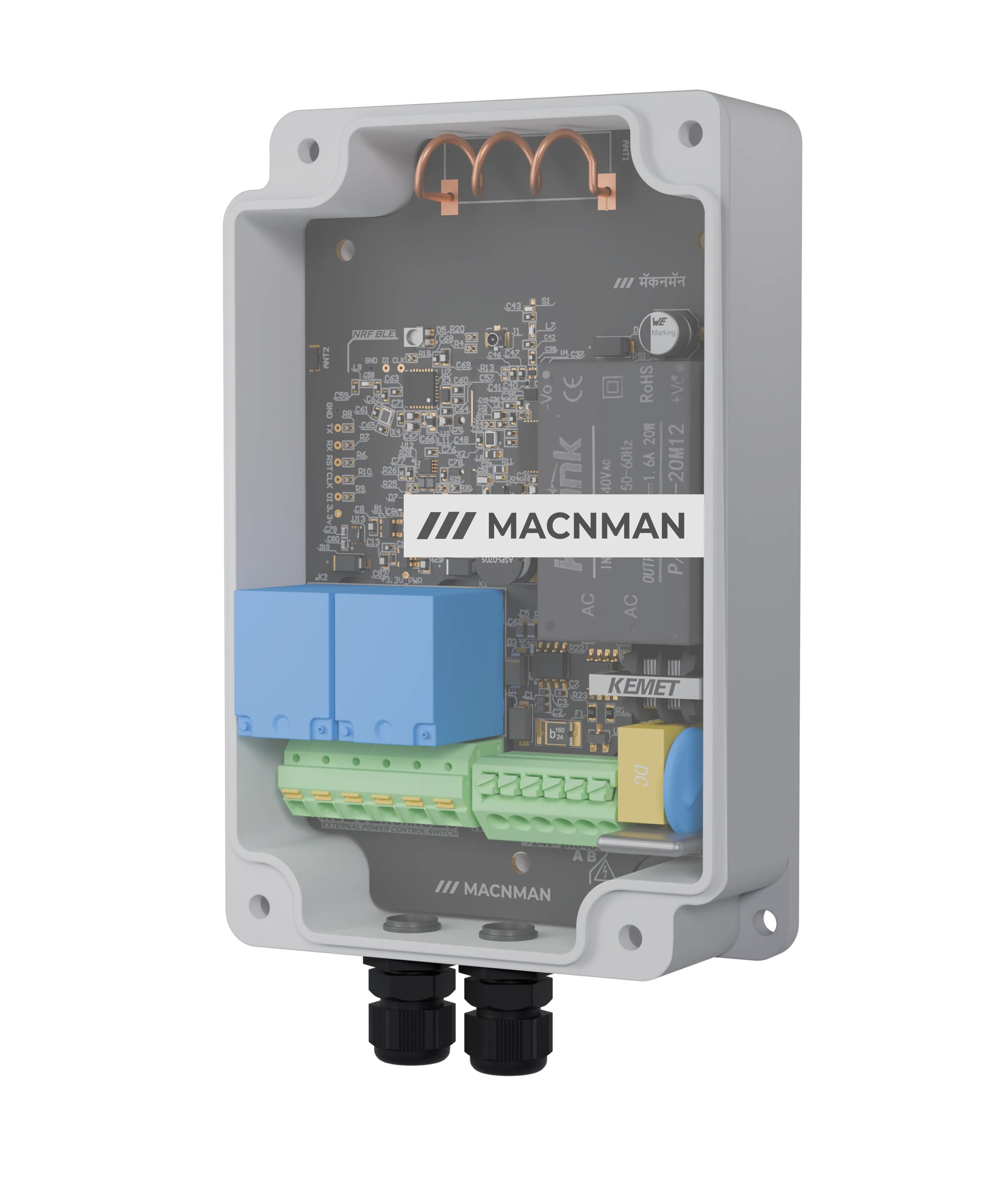 MacSet LX1 RS485 Modbus IO controller mounted installation view