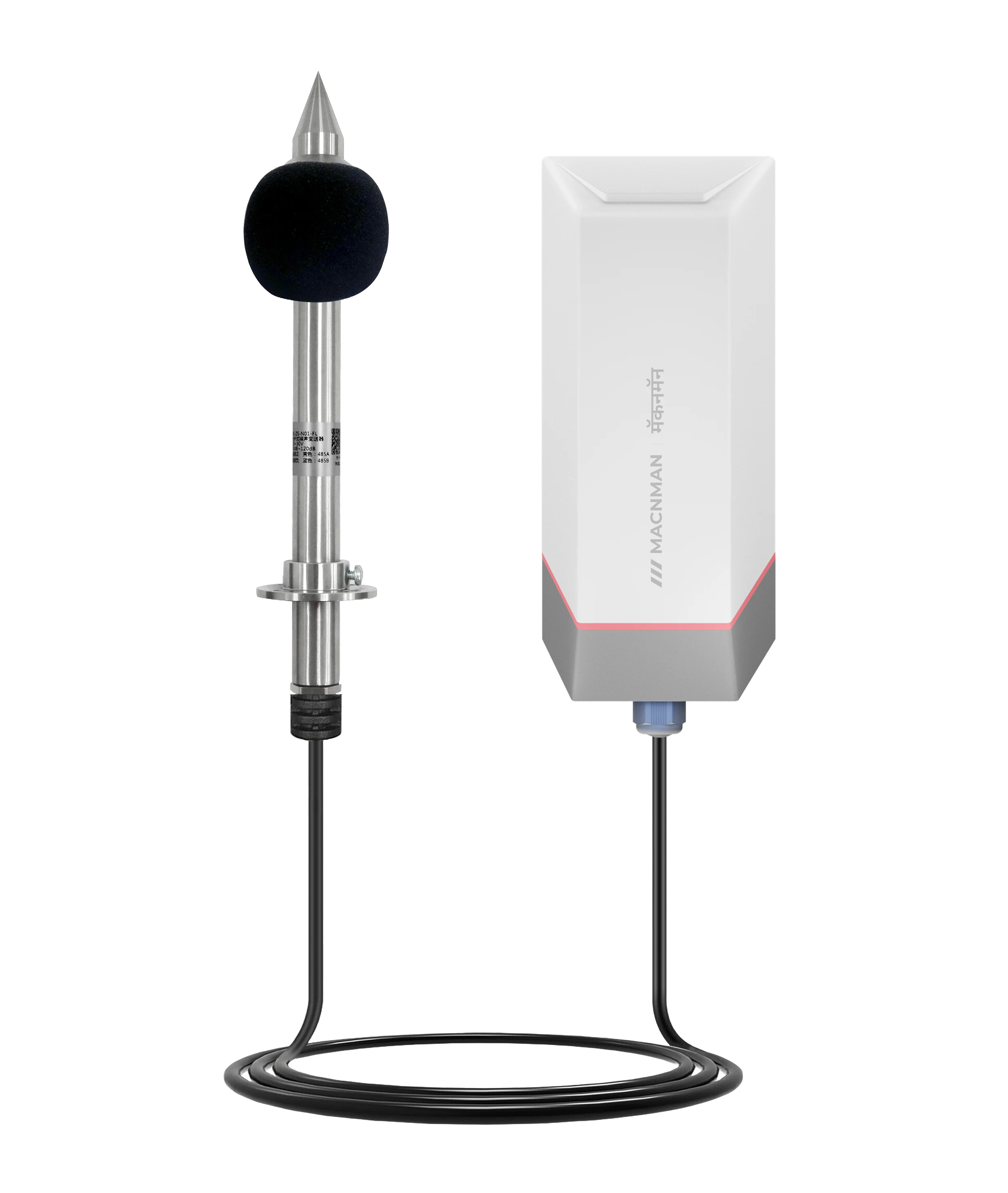 MacSync LNS X1 outdoor sound level sensor main installation view for industrial and smart city monitoring deployments