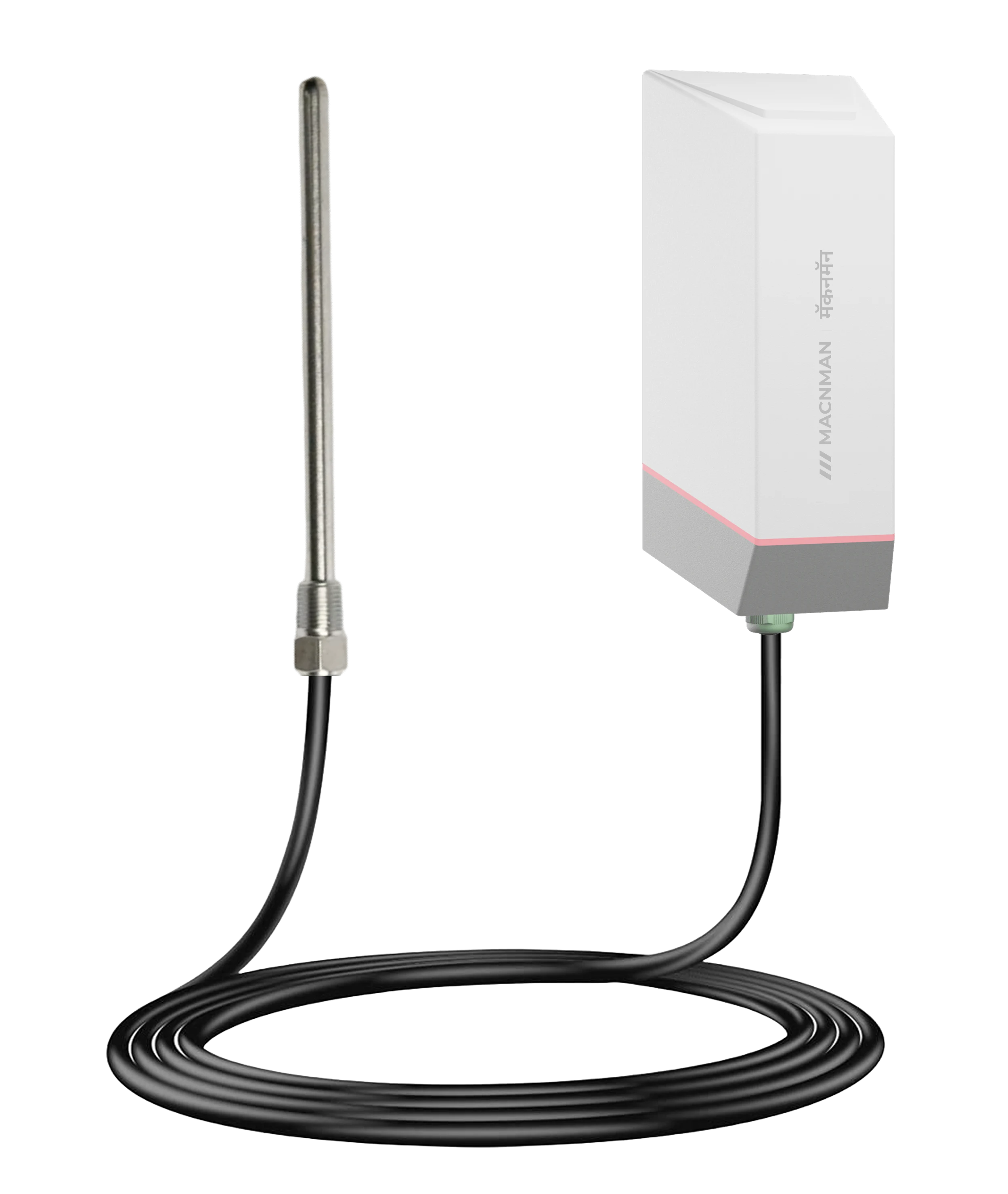 MacSync LRTD X1 RTD probe connectivity and enclosure side view for harsh industrial environments