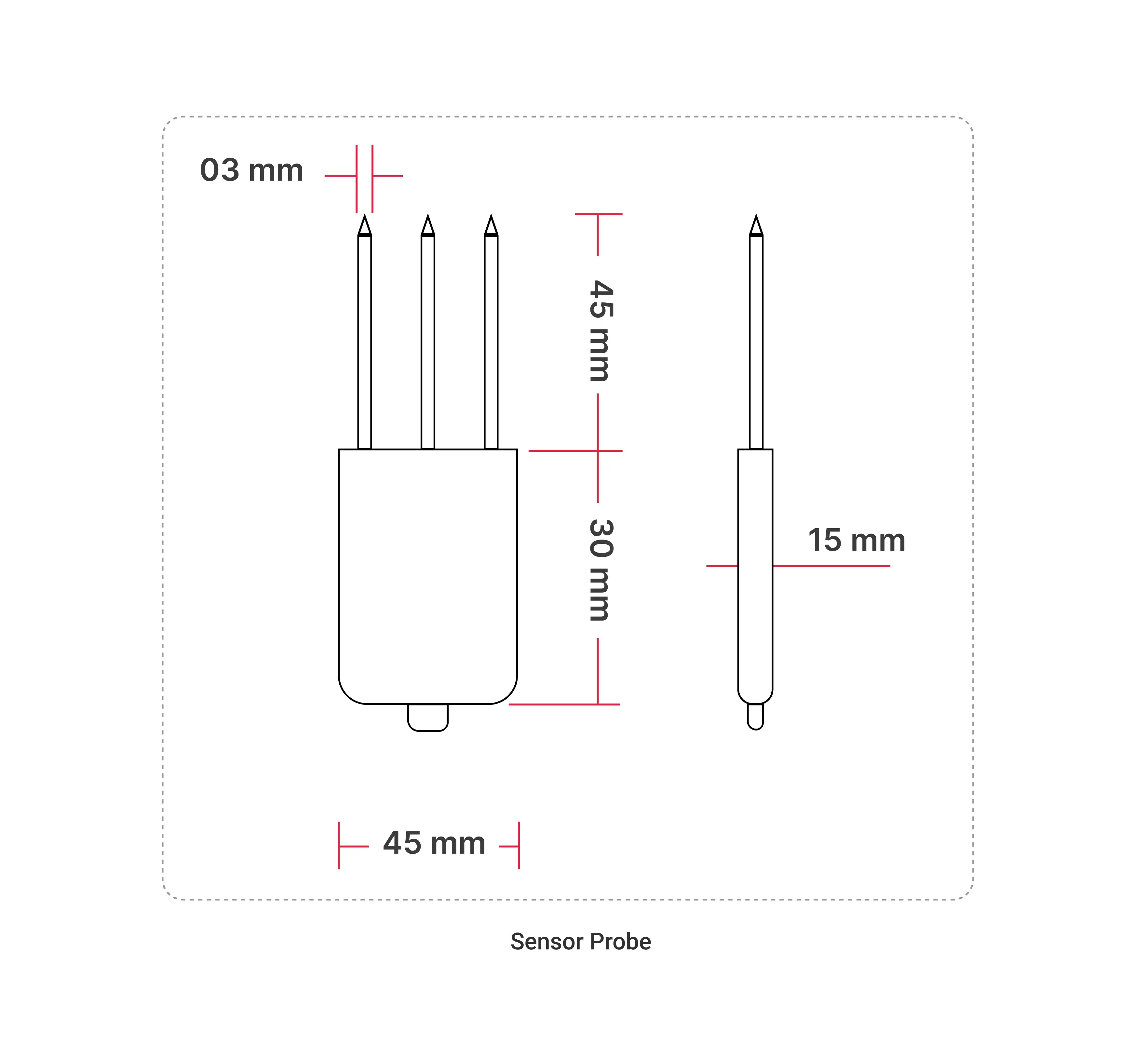 MacSync LSS X2 LoRaWAN soil moisture and temperature sensor mechanical dimensions and mounting layout