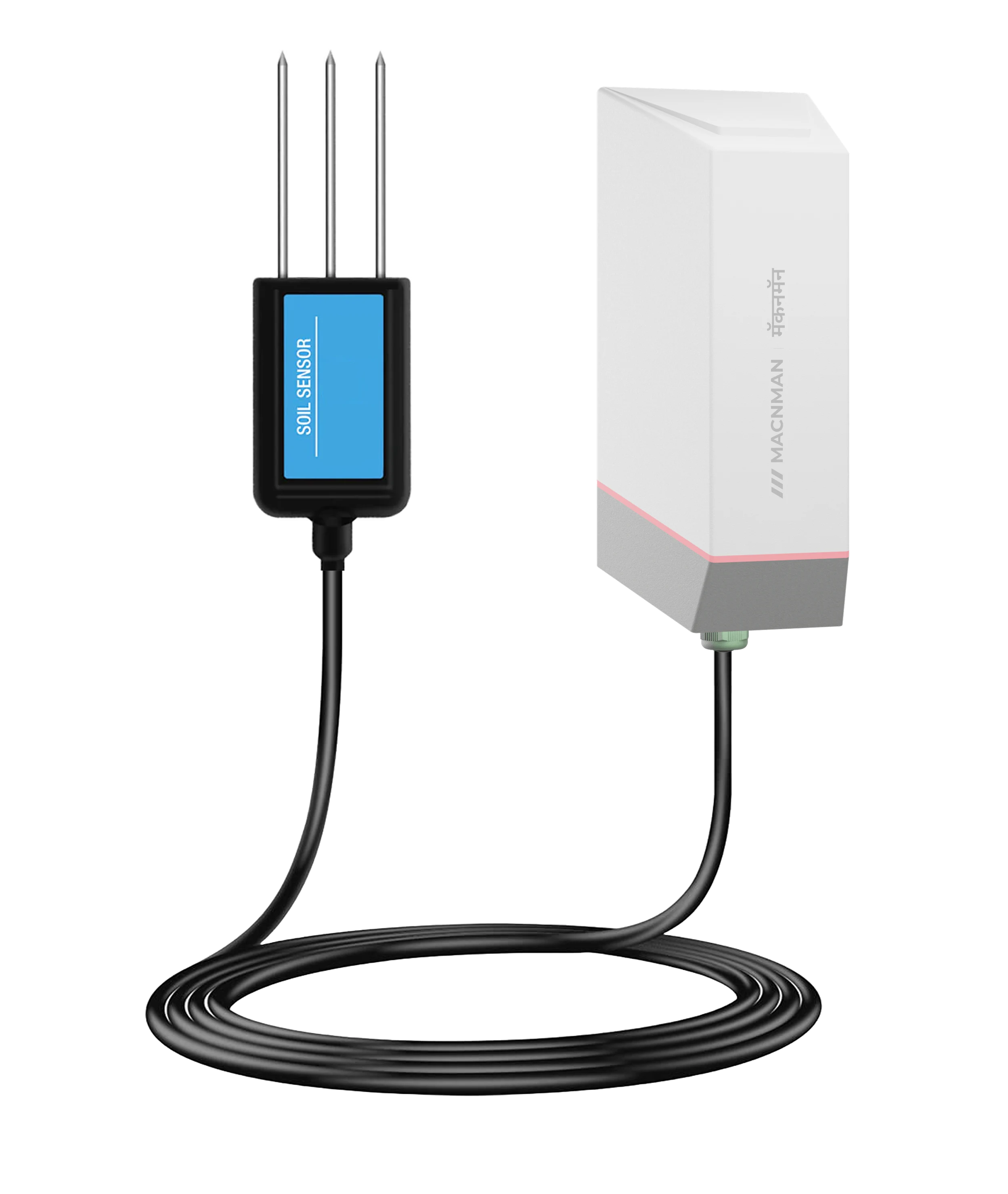 MacSync LSS X1 wireless soil nutrient monitoring sensor side view for greenhouse and fertigation monitoring