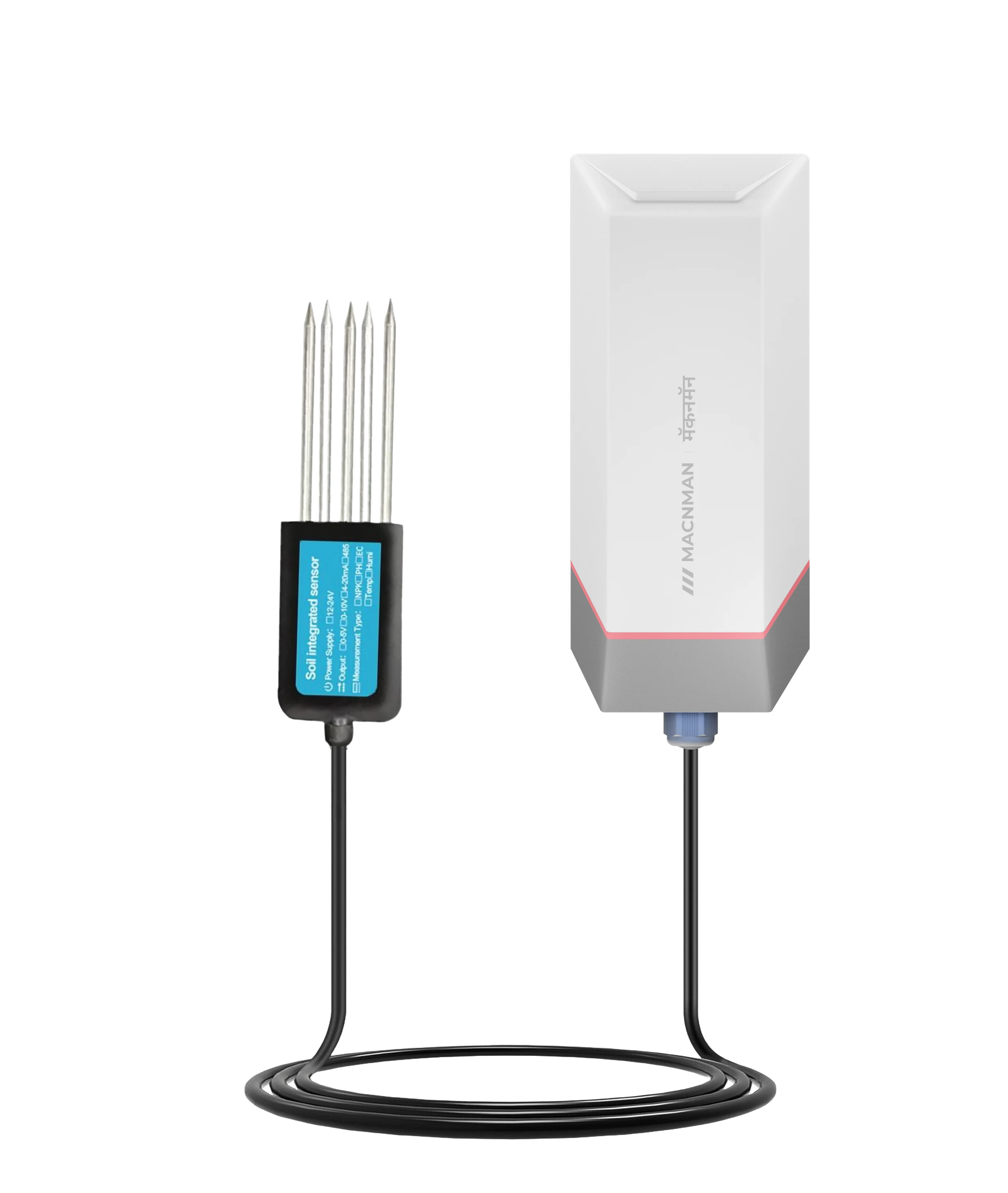 MacSync LSS X5 wireless LoRaWAN soil sensor side view for greenhouse and irrigation monitoring