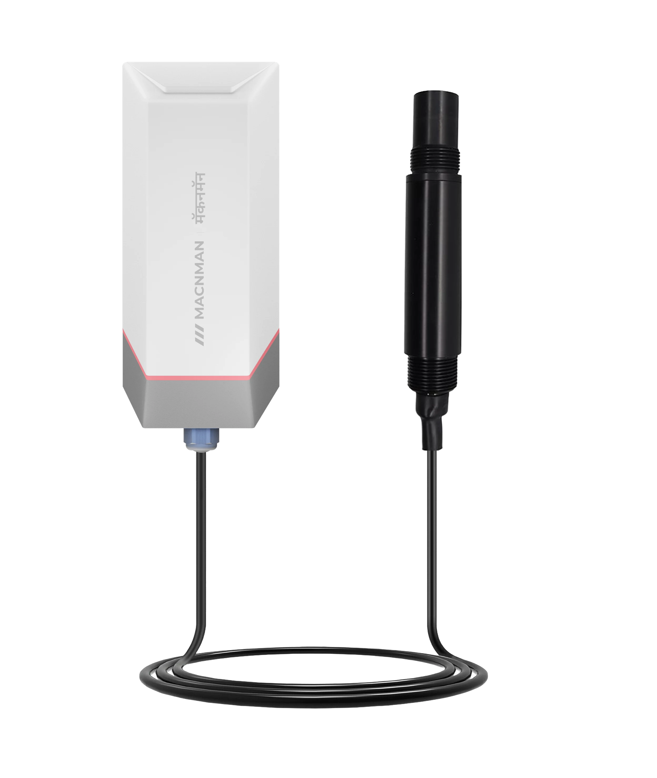 MacSync LWQS X1 industrial water EC sensor side profile for IoT water quality analytics