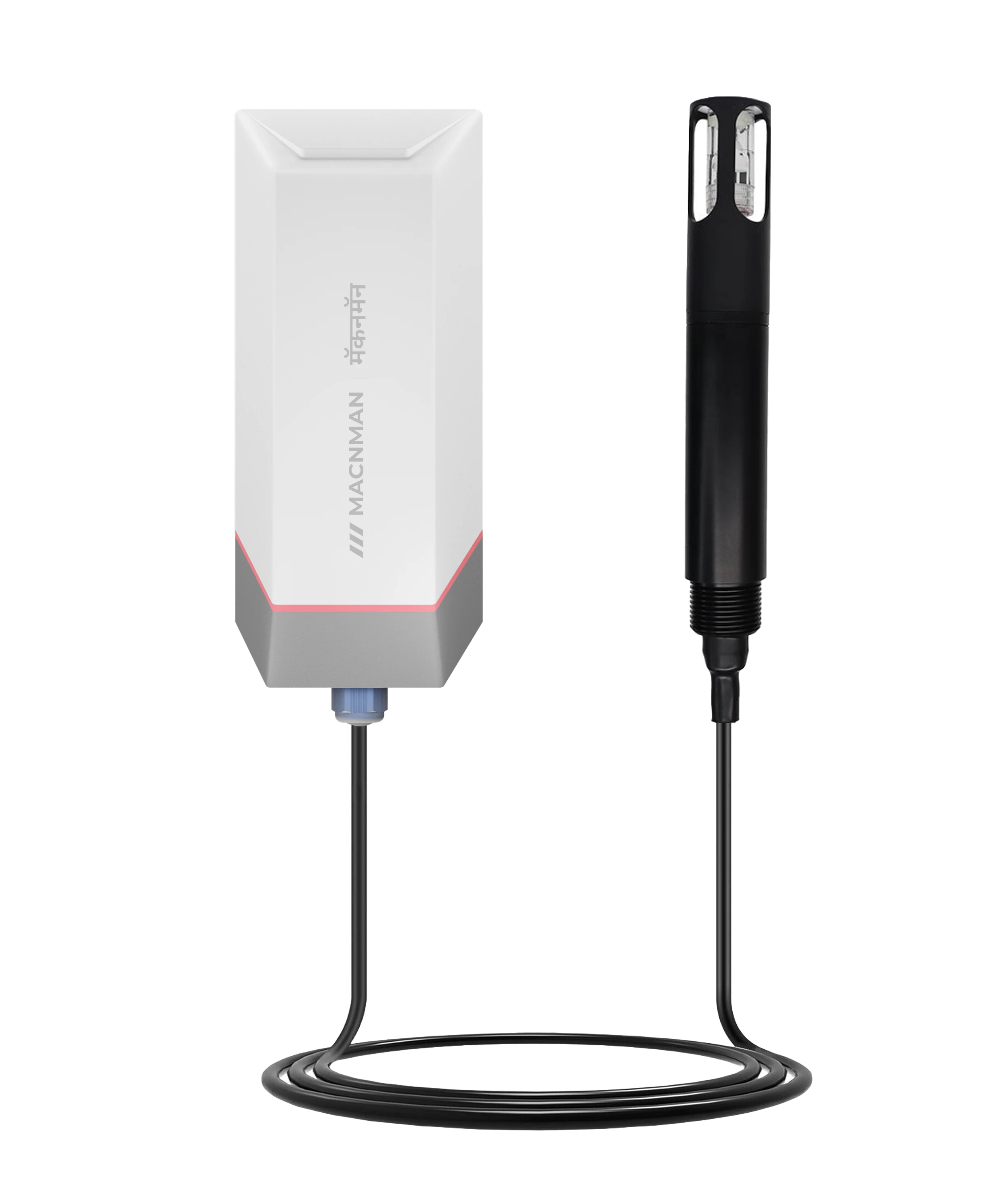 MacSync LWQS X2 LoRaWAN water pH sensor front view for industrial water quality monitoring