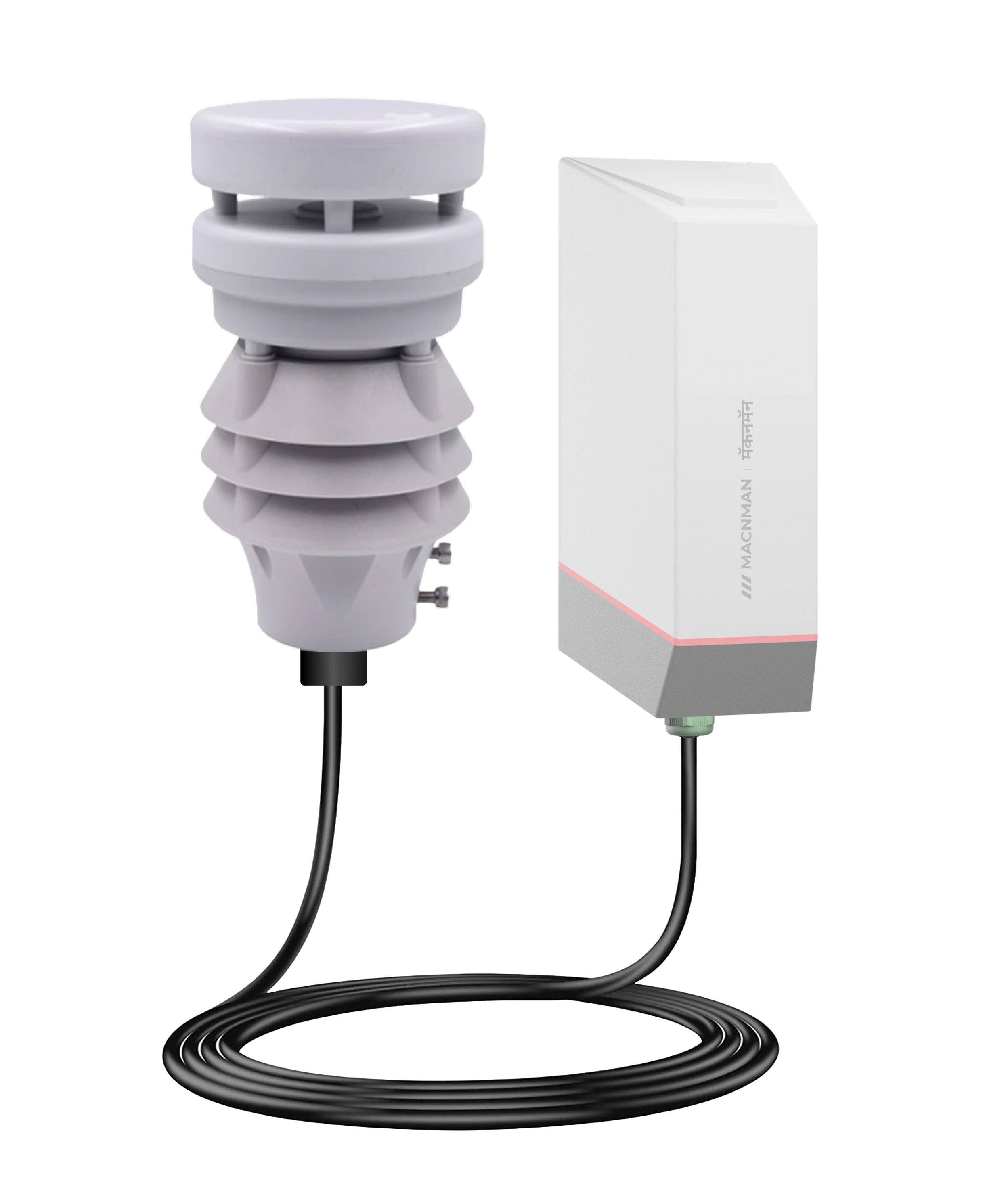 MacSync LWS X1 wireless weather monitoring station side view for smart city and climate monitoring systems