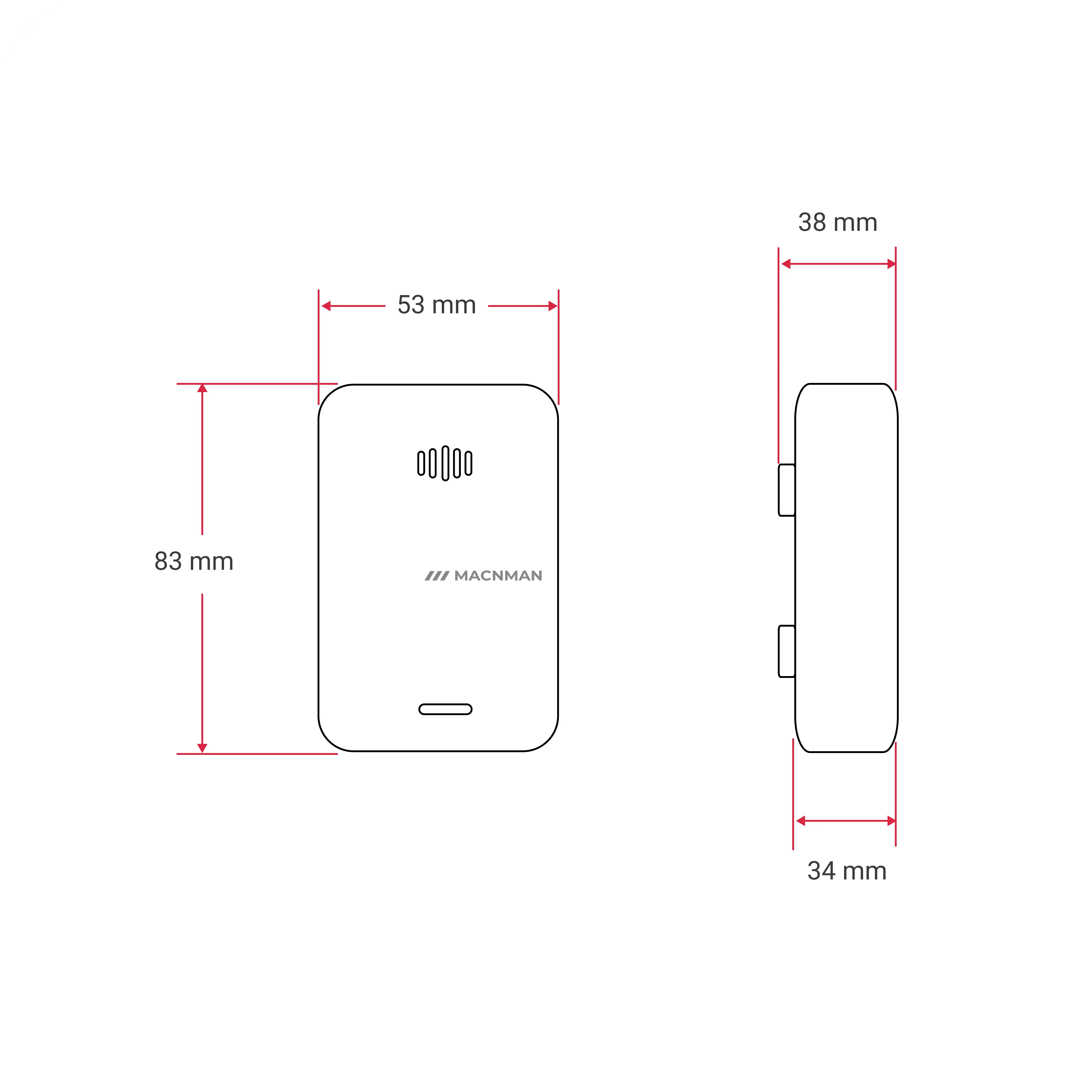 Narmada TSX1 LoRaWAN Temperature Humidity Sensor Mechanical Dimensions and Mounting Layout